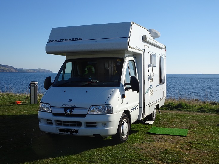 Betsy the motorhome by the sea at Rosemarkie