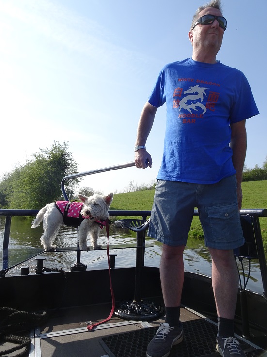 westie-with-life-jacket-at-stern-of-canal-boat