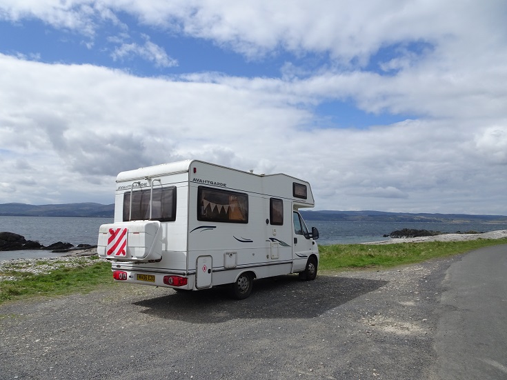 Betsy parked up for lunch break on arran