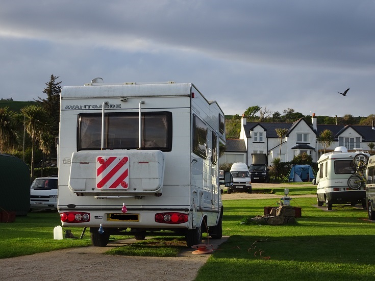 Betsy the motorhome on pitch 4 at seal shore arran