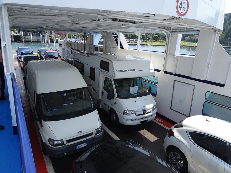 betsy on the Lavano ferry to Verbania