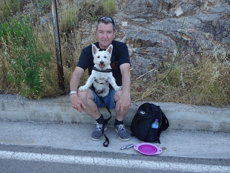 me and dad at bus stop