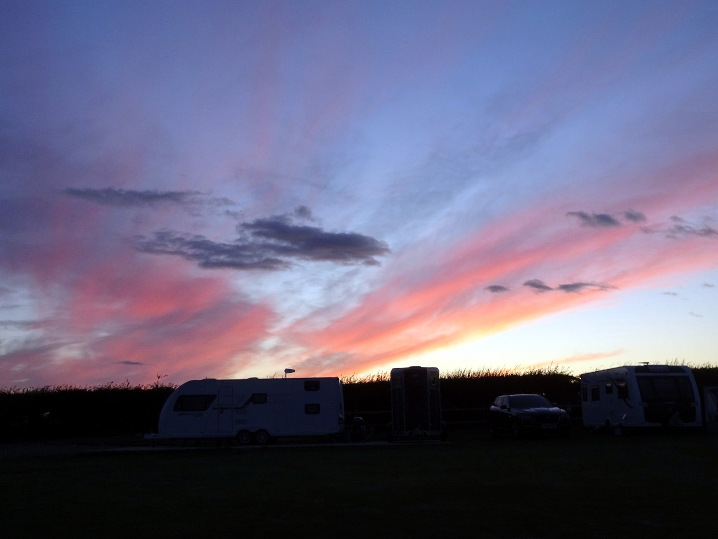 sunset at Runswick Bay Campsite