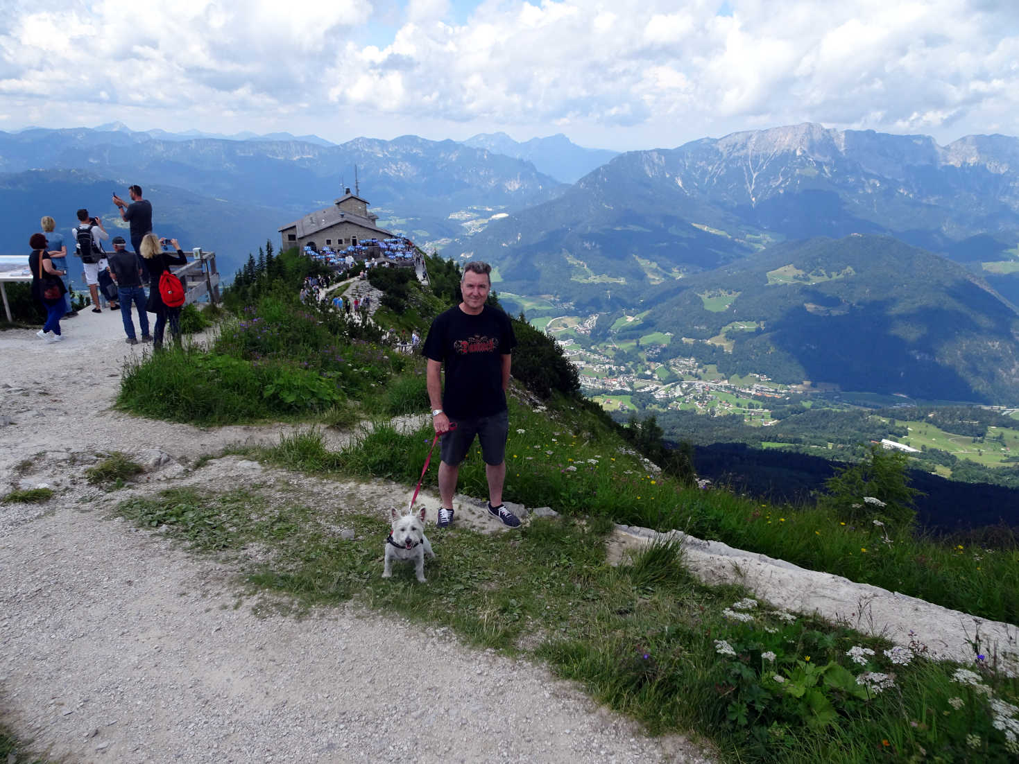 poppy the westie and dad at the eagles nest