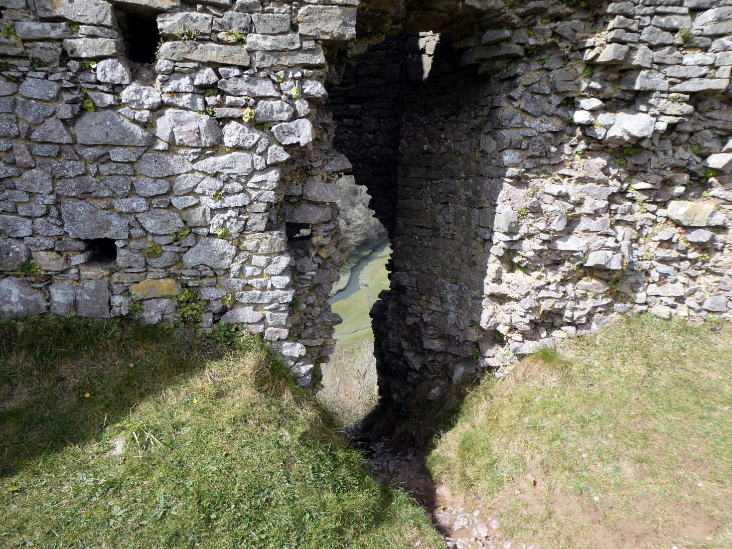 long way down at Pennard Castle