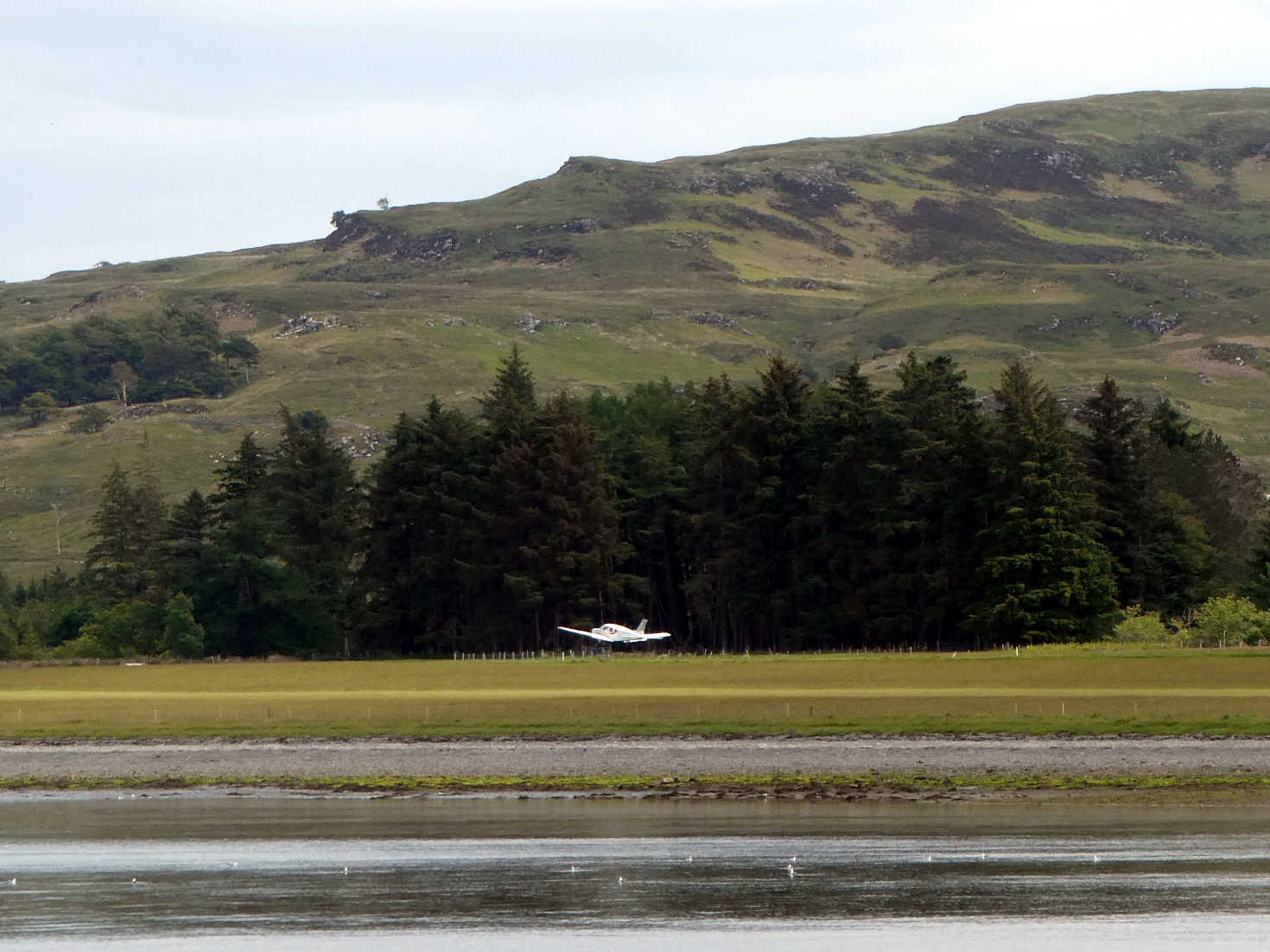 plain taking off from Glenforsa Airfield