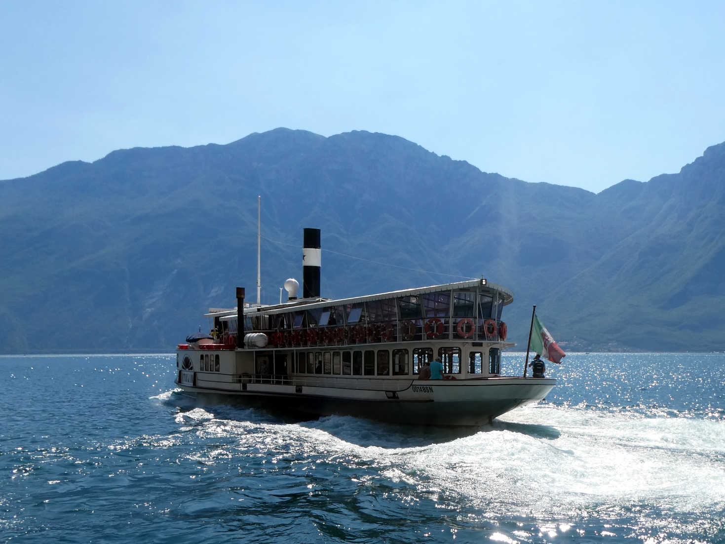 The Italia leaving Limone Lake Garda