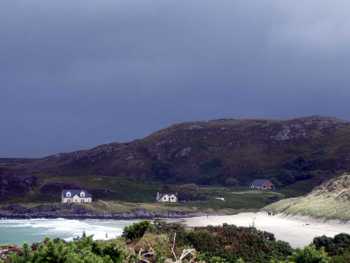 a grey Camusdarach beach