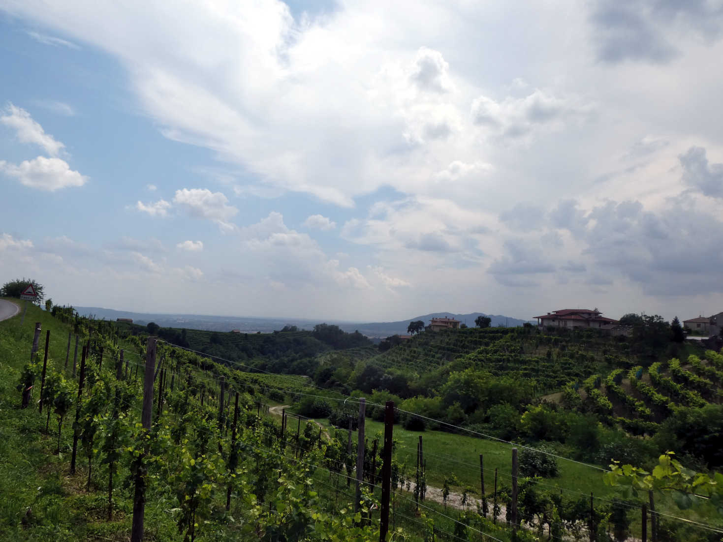 the prosecco hills from the road to Follina