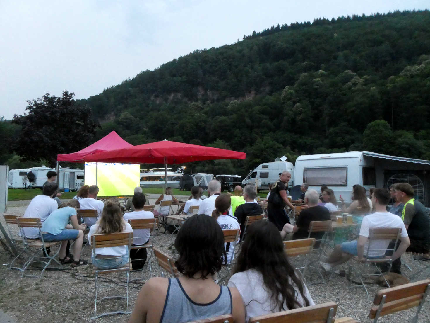 watching the euros at camp