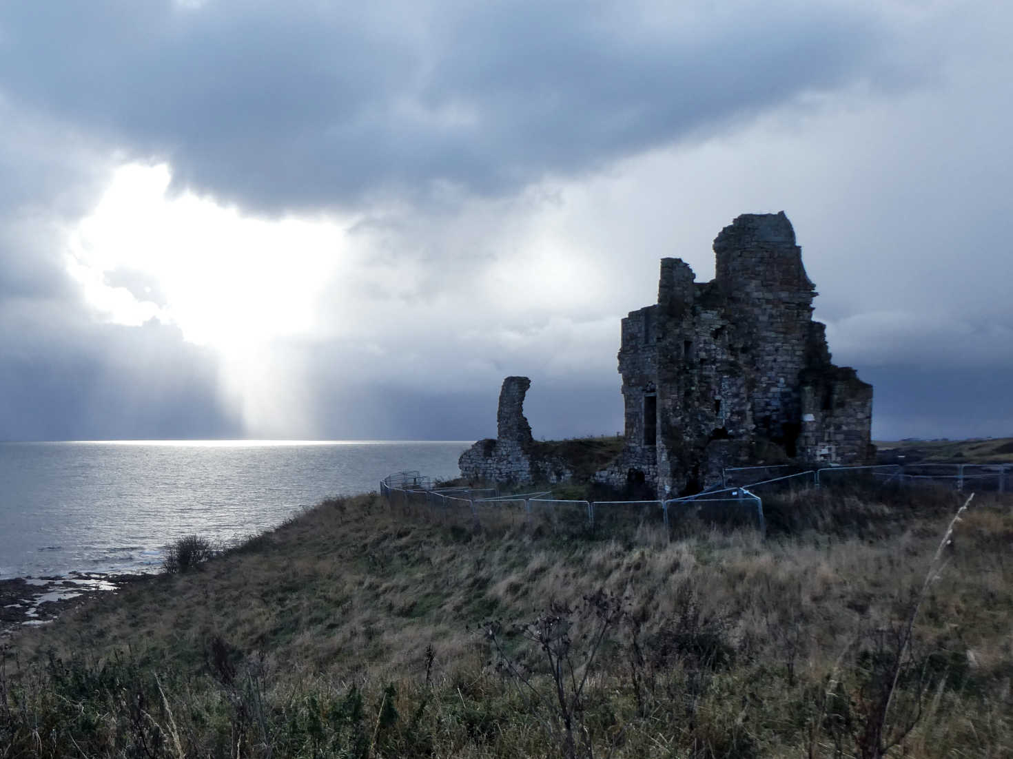 newark castle in the october gray