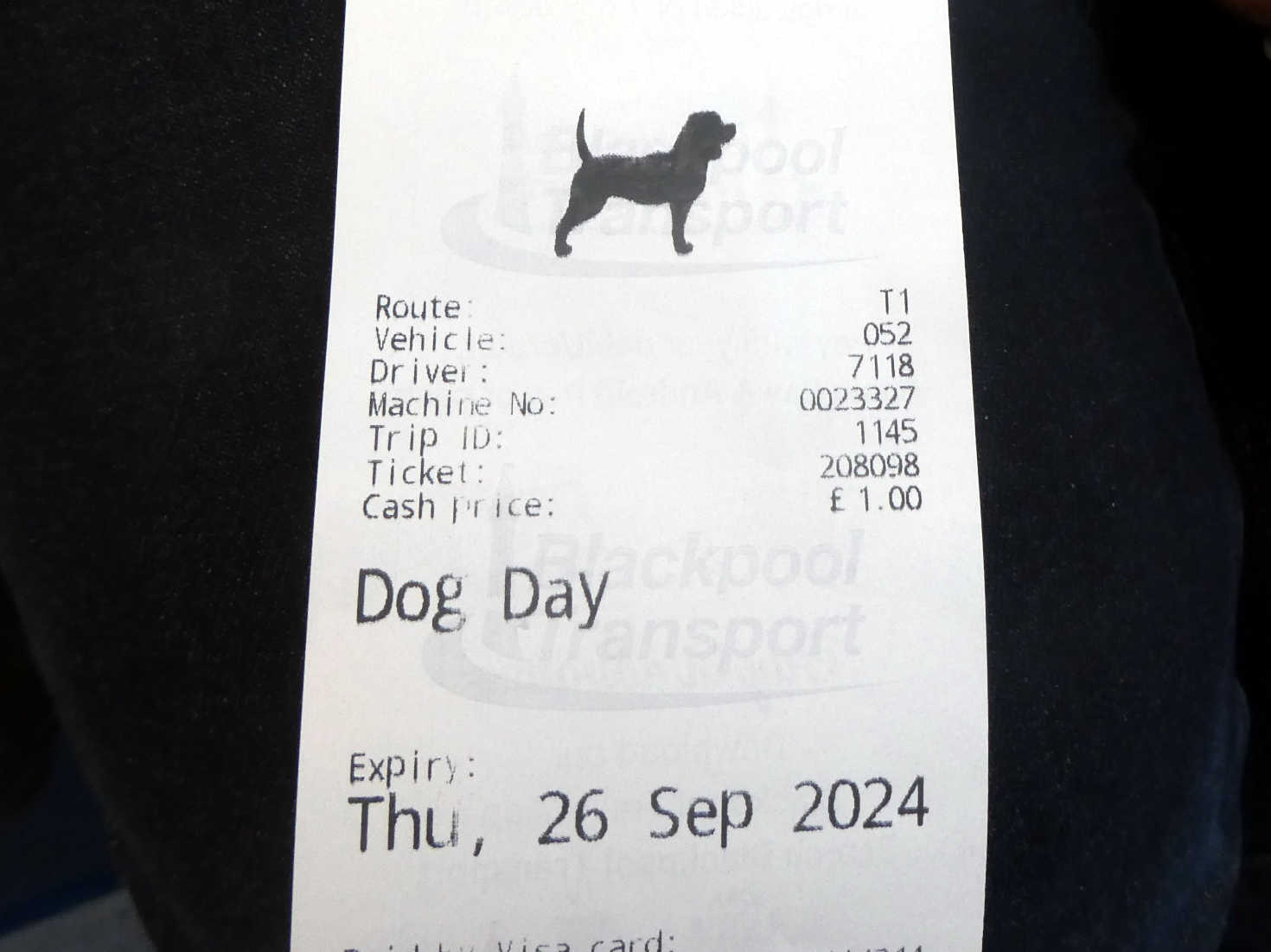 poppy the westies tram ticket